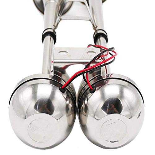 Viping Car Horn Electric Horn 150Db Bugle Loud Speaker Ship Horn Electric Car Marine Stainless Steel Speaker Double Horn 304 For Any 12V Cargo Wheel Ship Trucks Vans Trains Boats Cars Etc #TOP4