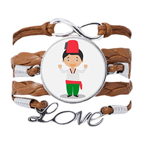 Bracelet Turquie amour en cuir noir tordu à offrir pour un anniversaire original