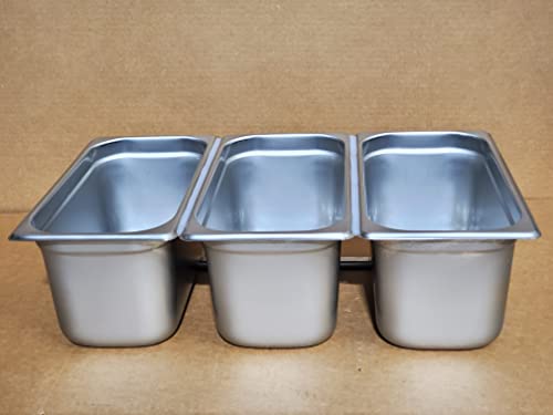 concession sink 3 compartment triple 12 3/4" Length x 20 3/4" Width x 6" Depth by Univedis - Image 3