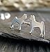 Basenji Dog Stud Earrings Polished Sterling Silver Handmade in USA