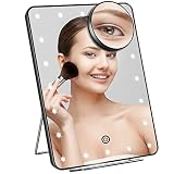 Lighted Makeup Mirror with 10X Magnification Mirror, Makeup Vanity Mirror with 20 LED Lights and Pho