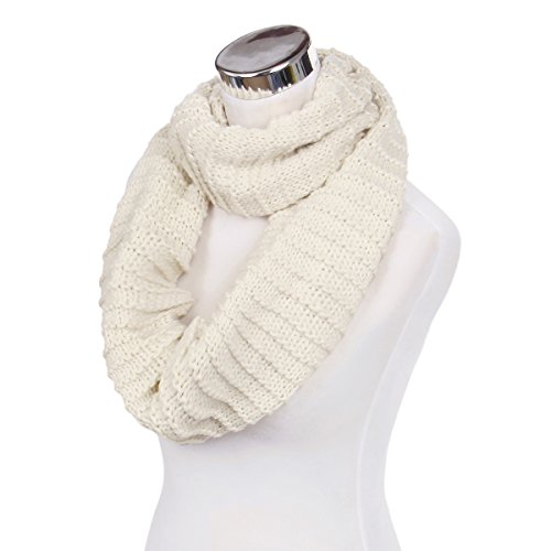 TrendsBlue Premium Solid Chunky Ribbed Knit Warm Infinity Loop Circle Scarf3