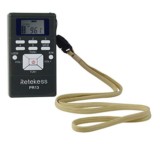 Retekess PR13 Portable Receiver Mini FM Radio DSP for Tour Guide System Tour Guiding Teaching Travel Simultaneous Translation Meeting Museum Visiting(10 Pack)