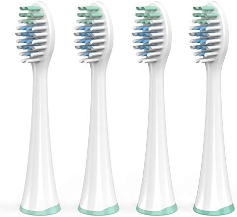 Liberex Electric Toothbrush Head Replacement for MS100, 4-Pack, White