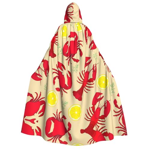 Cape à capuche durable imprimé homard EdWal vêtement cosplay adulte