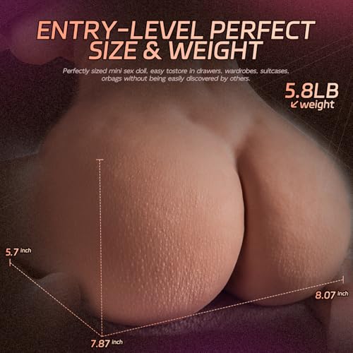 Image of Male Masturbator Sex Doll for Men Pocket Pussies Realistic Adult Sex Toys for Men, 5.8LB Entry-Level Ass Lifelike Soft Butt with Vagina and Anal Channel for Several Sex Positions (Wheat)