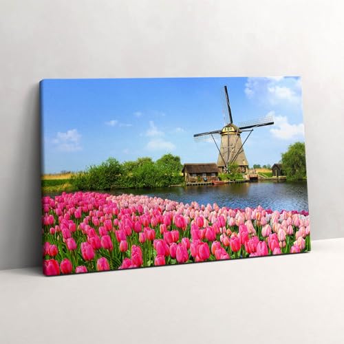 Tableau photo sur toile moulin hollandais pour illuminer votre salon