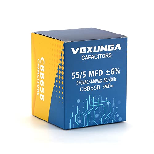 Image of VEXUNGA 55 /5uF 55+5 MFD 370VAC or 440VAC Dual Run Start Round A /C Capacitor