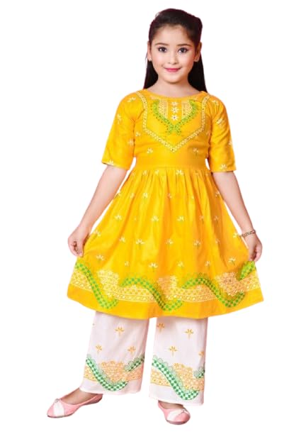 Image of Indian Western Traditional Dress for Baby Girls Kids Kurti Straiht Pant