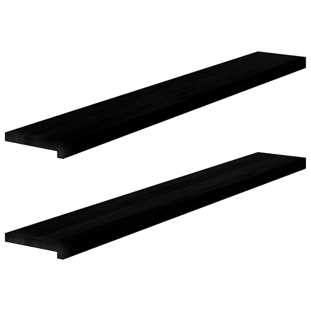vidaXL Davanzali 2 pz Marrone Scuro 140x20x2 cm Legno Massello Rovere, Bordo della Finestra, davanzale della Finestra in Quercia, davanzale in Legno