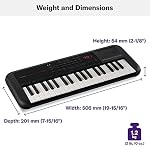 Yamaha PSS-A50 37 Key Touch Sensitive Beginner Mini-key Portable Keyboard, Compact, 42 Voices,138 Arpeggio Types, USB-MIDI Connection, Built-in Speaker, Headphones Jack, Battery Operation (2025)