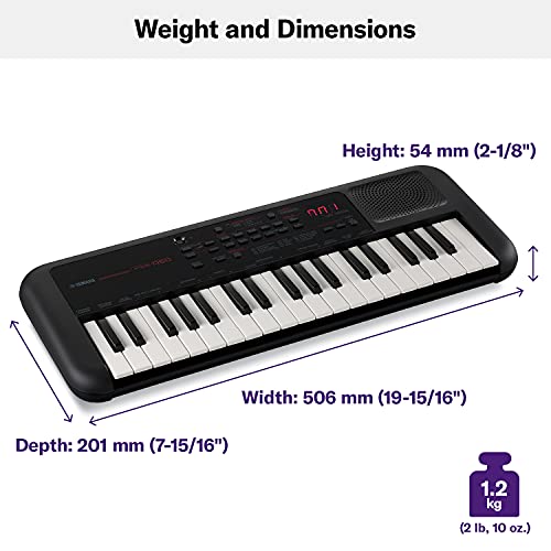 Yamaha PSS-A50 37 Key Touch Sensitive Beginner Mini-key Portable Keyboard, Compact, 42 Voices,138 Arpeggio Types, USB-MIDI Connection, Built-in Speaker, Headphones Jack, Battery Operation (2025) by Yamaha - Image 3