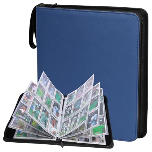 POKONBOY 720 Pockets Trading Card Binder Sleeves Baseball Card Binder Sleeves, Trading Card Holder Carrying Card Case Fit for Baseball Cards, Trading Cards, Football Cards (Blue)