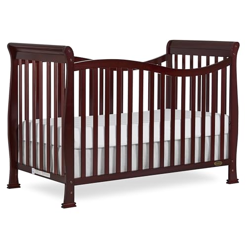 Dream On Me Violet 7-in-1 Convertible Full-Size Baby Crib with Toddler, Day & Full Bed Conversion in Cherry, GreenGuard Gold & BSA, 4 Mattress...
