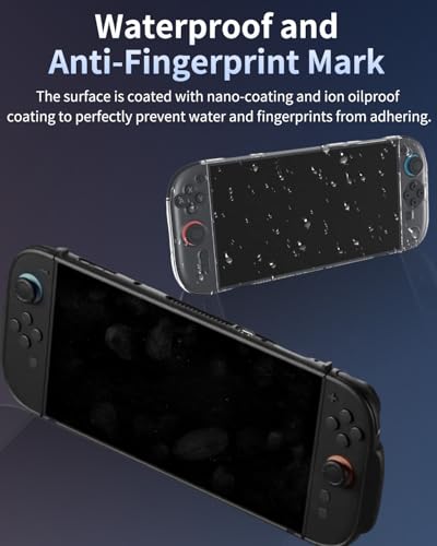 Image of Screen Protector for Switch 2 , OLCLSS Glass Screen Protector for Nintendo Switch 2 with Anti-Scratch Anti-Fingerprint Blue Light Filter , Tempered Glass Protector for Switch 2 2X Stronger with Dust Plugs and Thumb Grip Caps Set
