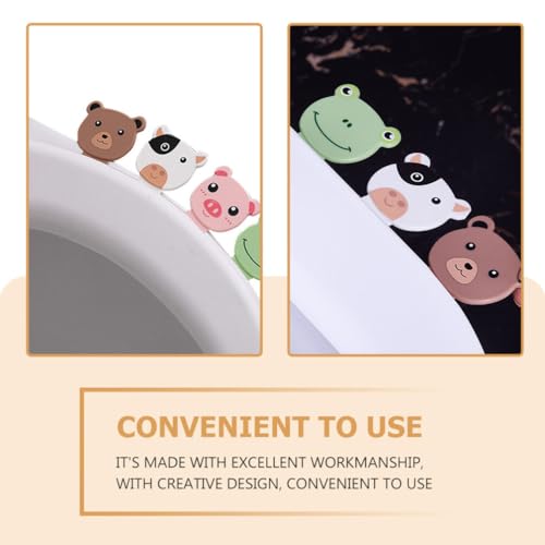 Image of UKCOCO Toilet Lid Lifter 4-Pack Cartoon Patterned Toilet Seat Cover Lifters Portable Small Size Handle Tabs for Easy Hygienic Bathroom Use