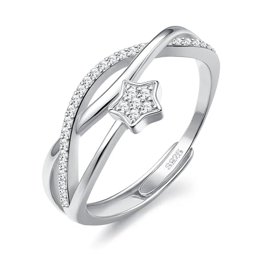 Bague argent 925 femme réglable cœur zircone alliance fiançailles