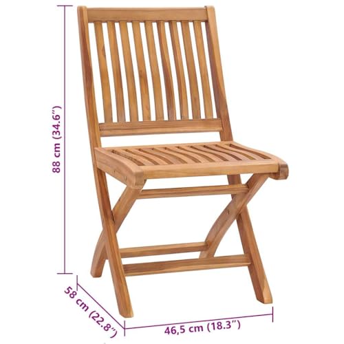 Chaises de jardin pliables en teck résistant aux intempéries x2 - 3
