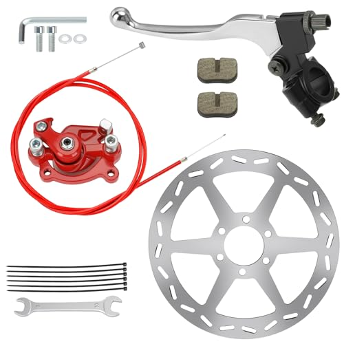 CILOYU Mini Bike Brake Lever Kit with 180mm Disc Brake Rotor Compatible with Coleman CT100U CC100X Baja Doodlebug DB30 Motovox MBX10 MBX11 Monster Mega Moto 80cc 105cc Parts Rear Brake Caliper