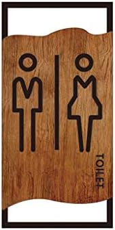 Acrylic Toilet Symbol Adhesive, for Backed Bathroom Toilet Door Sign for Hotel,Office,Home,Restaurant DIY (Color : Wood Toilet)