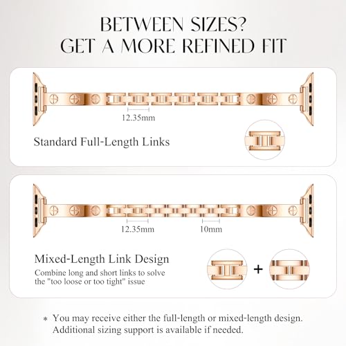 Missair Slim Bands Compatible with Apple Watch 38mm 40mm 41mm 42mm 44mm 45mm 46mm 49mm for Women, Thin Bracelet Dressy Designer Stainless Steel Metal Strap for iWatch Series 11 10 9 8 7 6 5 4 SE Ultra by Missair - Image 5