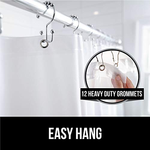 Gorilla Grip Peva Waterproof Shower Curtain Liner, Strong Weighted Magnets, Rust Resistant Grommets, Heavy Duty Thick Liners, Easy Hang, Fits Standard Bathroom Showers And Bath Tubs, 78X72, White #TOP1