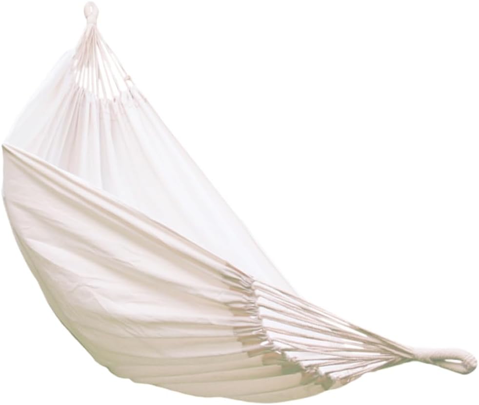 POPETPOP Single Person 200x80cm Canvas Hammock for Outdoor Camping Lightweight Portable Swing Hanging Chair with Bind Rope for Relaxing in Garden or Backyard