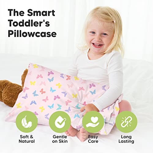 Keababies Toddler Pillowcase For 13X18 Pillow - Organic Toddler Pillow Case For Boy, Kids - 100% Natural Cotton Pillowcase For Miniature Sleepy Pillows - Pillow Sold Separately (Flutter) #TOP5