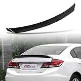Fanower Rear Spoiler Wing Compatible with 2012-2015 for Honda Civic Sedan DX/EX/EX-L/HF/LX/Si 2012 for Civic Sedan GX 2013-2015 for Honda Civic Sedan Natural Gas/Touring Gloss Black Rear Trunk Spoiler