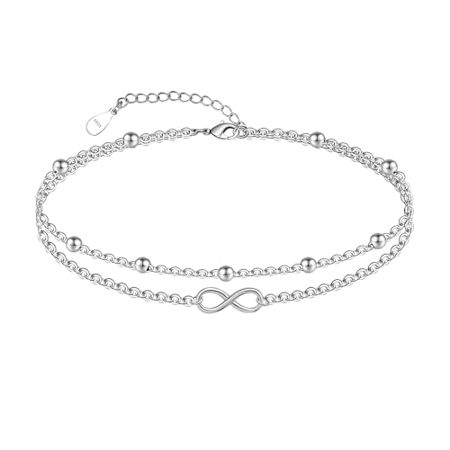 CHIC & ARTSY Infinity Fußkettchen 925 Sterling Silber Infinity...