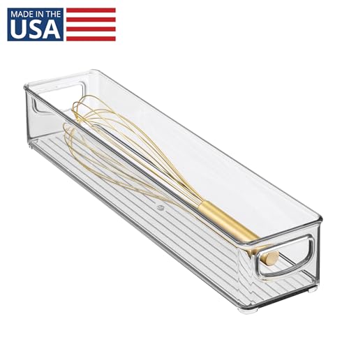 iDesign Slim Clear Plastic Storage Bin, Extra Long Narrow Stackable Organizer for Kitchen and Pantry by iDesign - Image 2