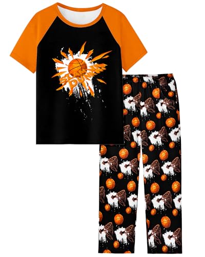 Fiodrimy Boys Pajamas Little Big Boys Short Sleeves and Pants Pajamas 2-Piece Pjs Set Kids Sleepwear...