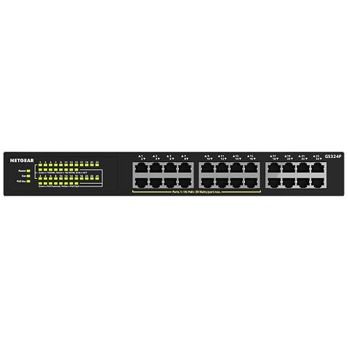 NETGEAR Switch PoE Switch de rede Gigabit Ethernet não gerenciado de 24 portas (