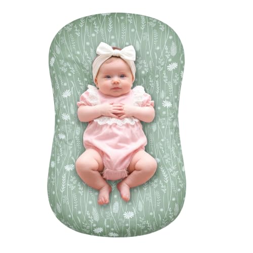 Image of Baby Lounger Cover Grils Boys, Soft and Comfortable Newborn Lounger Cover, Breathable and Stretchy Infant Nest Slipcover, Compatible with Snuggle Me Newborn Lounger, Cover Only (Dandelion)