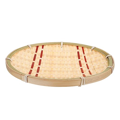 HOLIDYOYO 1pc Faceplate Fruit Basket Fruit Organizer Basket Practical Woven Basket Fruit Bowl Woven Storage Basket Bread Proofing Basket Storage Baskets Woven Round Basket Tray