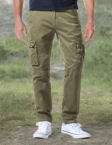 Match Men's Casual Wild Cargo Pants Outdoors Work Wear #6531(34,Light Khaki)