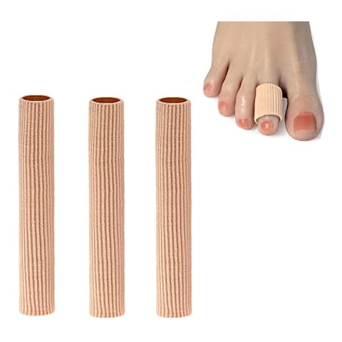 Bessy shop Toe Cushion Tube, 3Pcs CuttableToe Tubes Sleeves Soft Gel Toe Sleeve Protectors for Cushions Corns Relief Toe Pressure Pain Cover