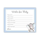 InvitationHouse 48 cnt Watercolor Elephant Baby Wish Cards (Blue)