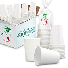 DETERMONDO 1000 Bicchieri Carta Bianchi Monouso Grandi 200 ml Usa e Getta, Biodegradabili, Termici Ideali Per Acqua, Caffè, Cappuccino, Tisane e Bevande Calde Compostabili e Riciclabili