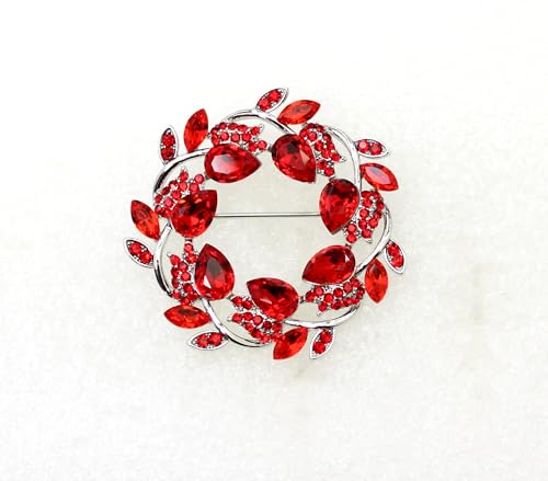 Image of Faship Gorgeous Rhinestone Crystal Floral Wreath Brooch Pin
