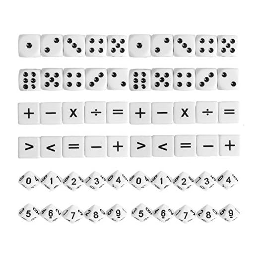 Lohoee Teaching Dice 16mm Math Dice Games for Kids 8-12 for Math Teaching Classroom Supplies Acrylic Material (20Pcs Math Operation Dice + 20Pcs Number Dice + 20Pcs Dot Dice)