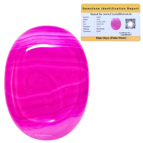 Image of Crystal Heaven Pink Onyx Palm Pebbles Stones For Anxiety Stress Relief Massage-Aaa Grade Original Healing Gemstone Agate Palm Stone For Yoga Meditation Spiritual Reiki Feng Shui