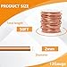 99.9% Pure Copper Wire, 12 Gauge(2mm) 50FT(15.24m) Soft Copper Wire Craft Wire for Electroculture, Gardening, Jewelry Making, DIY, Plants