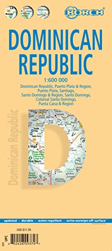 Dominican Republic - Laminated Borch Road Map