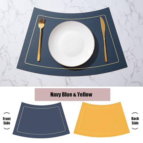 Set de table imperméable anti-tache en simili cuir bicolore moderne