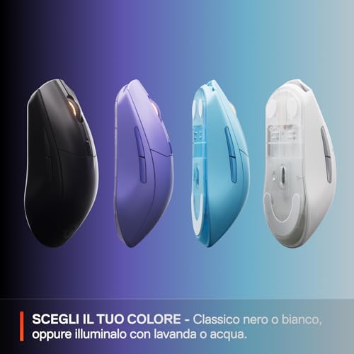 Rival 3 Wireless Gen 2 - Mouse Gaming - 2,4 GHz e Bluetooth - Sensore ottico TrueMove Air da 18000 DPI - Durata 60 milioni di clic - Leggero - Piedini 100% PTFE - Acqua - Mouse gaming - Immagine 6