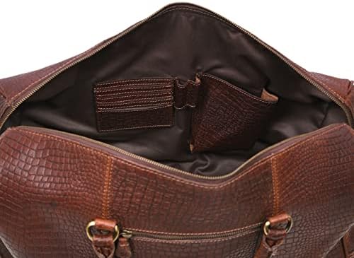 Leather Travel Duffle Bag with Toiletry Dopp Kit | Gym Sports Bag Airplane Luggage Carry-On Bag | Gift for Father's Day By Aaron Leather Goods (Pecan) 8 Leather Travel Duffle Bag with Toiletry Dopp Kit | Gym Sports Bag Airplane Luggage Carry-On Bag | Gift for Father's Day By Aaron Leather Goods (Pecan)