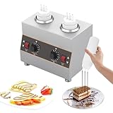 Calentador de salsas eléctrico comercial con botella de 2 x 650 ml, dispensador...
