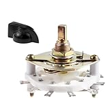 FOCMKEAS KCT Rotary Band Switch 2P5T 2 Pole 5 Position Band Channel Rotary Selector Switches 1 Deck Waveband switches with Linear Knob for TV, Radio, Electronic Device