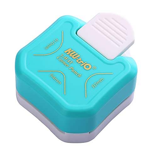 Zetto Corner Rounder,3 in 1 Corner Cutter Corner Punch,R4mm+R7mm+R10mm Cutting Radius,Craft Punch Paper Punches for Crafting,Scrapbooking Supplies,Gift Card,Photo,Laminate,DIY,Office & Home